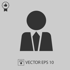 Businessman in suit silhouette. Vector icon eps 10.
