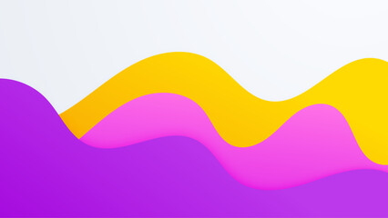 Wave abstract papercut style colorful design background