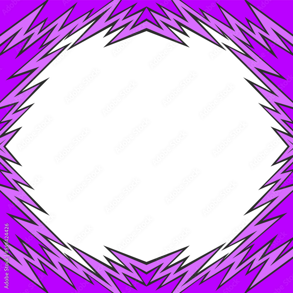 Poster abstract framed background with jagged spike line pattern and with some copy space area