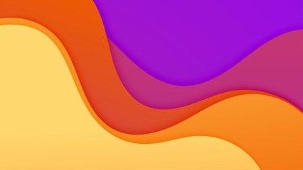 Wave abstract papercut style colorful design background