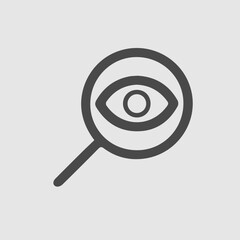 Magnifying glass with eye vector icon eps 10.