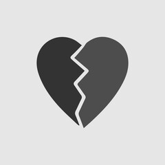 Heart broken vector icon eps 10.