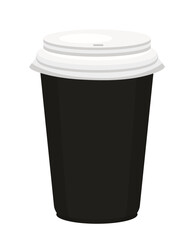 black paper cup with coffee