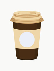 brown paper cup with coffee or tea