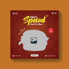 Special food menu social media promotion square banner template