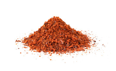 Red chili pepper powder isolated on transparent png