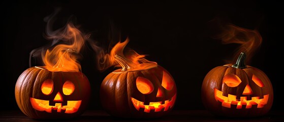 Halloween In Flame - Burning Pumpkins