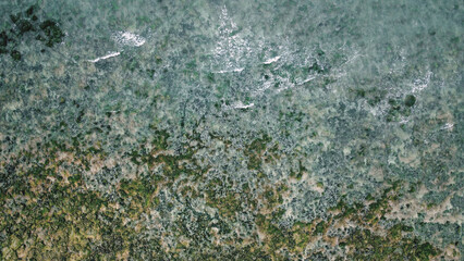 Aerial photography of the sea, waves, sea boundaries, beaches