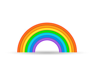A colored rainbow. 3d vector image with space to copy.