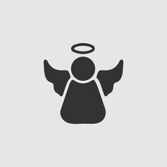 Angel vector icon eps 10. Simple isolated illustration.
