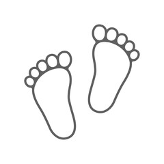 Obraz premium Kid footprints graphic icon. Child bare feet sign isolated on white background. Vector illustration