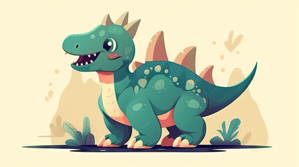 Obraz premium cute dinosaur, Generative AI, AI generated