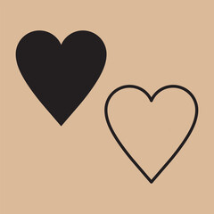 Heart icons are black in color