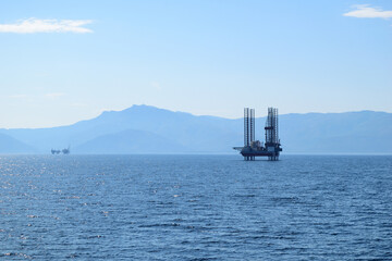 oil rig in the sea
