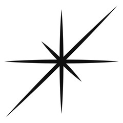 Futuristic Y2K star black and white compass