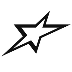Futuristic Y2K star icon on black background