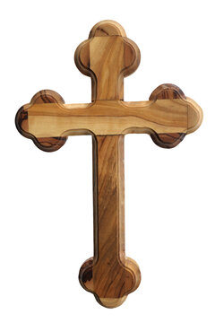 Handmade wood cross isolated on transparency png file