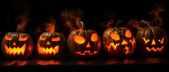 Halloween In Flame - Burning Pumpkins 