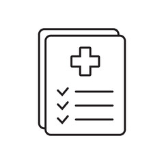 Obraz premium Medical record icon, medical report icon, medical history thin line icon, vector isolated.