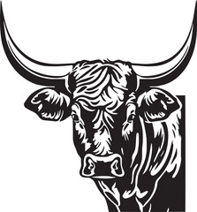 Cow head, Indian cow head, Vector Illustration, SVG