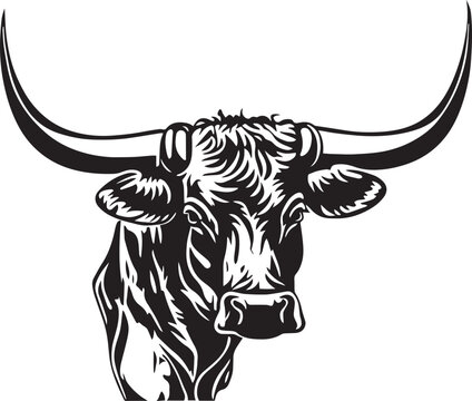 Cow head, Indian cow head, Vector Illustration, SVG