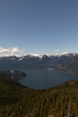 the mountains are seen in this picture from a scenic lookout