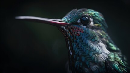 Obraz premium Broad-Billed Hummingbird close up. Generative AI