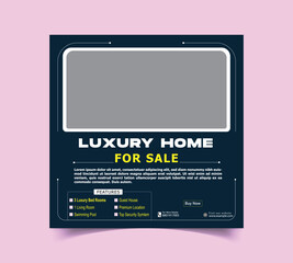 Creative real estate social media post design vector Template 