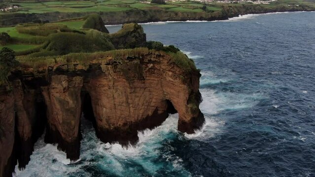 Discover the natural beauty of Tomba do Elefante in the Azores from above