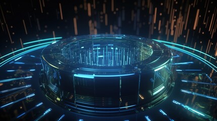 Obraz premium 3d rendering of data storage concept. Computer generated abstract background,Digital data storage concept.Generative Ai