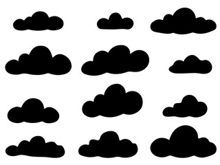 Black Cloud Pack Vector Symbol , weather icons set