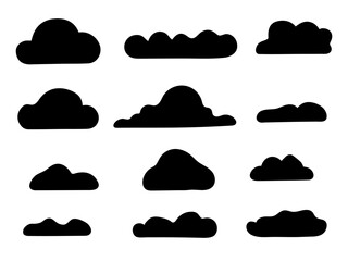Black Cloud Pack Vector Symbol , weather icons set