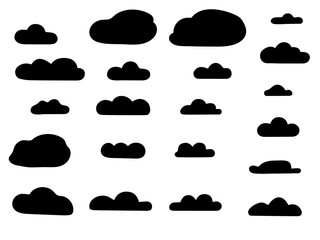 Black Cloud Pack Vector Symbol , weather icons set