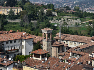 Fototapeta na wymiar City view of Bergamo Alta, Italy