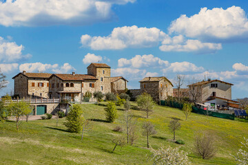 Fototapeta na wymiar Rural village in the Tuscan Emilian Apennines Italy