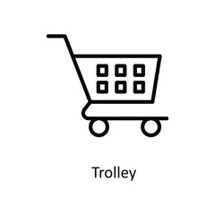Trolley  Vector  outline Icons. Simple stock illustration stock