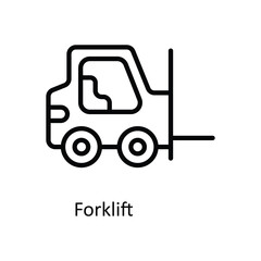 Forklift  Vector  outline Icons. Simple stock illustration stock