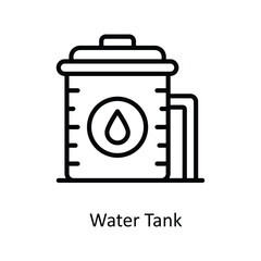 Water Tank Vector  outline Icons. Simple stock illustration stock