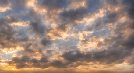 Fototapeta premium An Ethereal Glow Transforms the Sky into a Sunset Dreamscape, Sky replacement - Generative AI technology