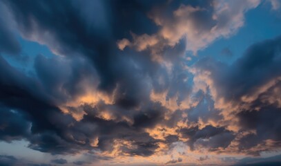 Naklejka na ściany i meble The Sky's Poetry: A Sunset of Inspiring Beauty, Sky replacement - Generative AI technology