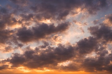Fototapeta premium A Blaze of Glory: The Sun Sets on the Horizon, Sky replacement - Generative AI technology
