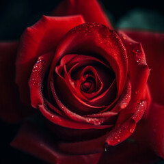 red rose with water drops