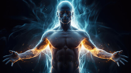 pranic energy flowing through the human body - by generative ai