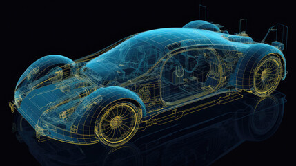 blueprint of a futuristic cars - by generative ai
