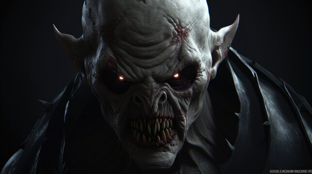 horrific vampire monster grim dark fantasy - by generative ai