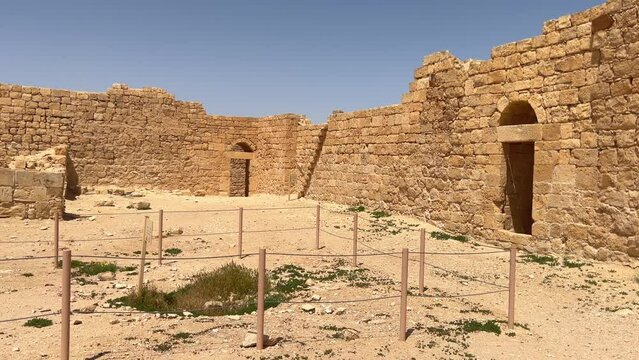 Avdat national park, Ancient Nabatean ruins in the Negev Desert, Israel, 4k cinematic