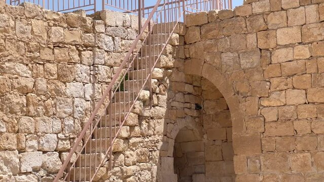 Avdat national park, Ancient Nabatean ruins in the Negev Desert, Israel, 4k cinematic