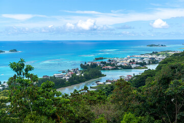 Fototapeta na wymiar Seychelles Mahe beaches offer a range of benefits and attractions that make them a desirable destination for many travelers. beautiful palm trees, beach and sea