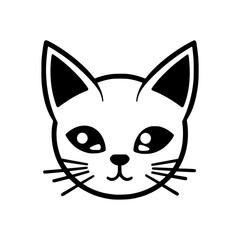 Cat head vector illustration isolated on transparent background