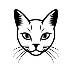 Cat head vector illustration isolated on transparent background